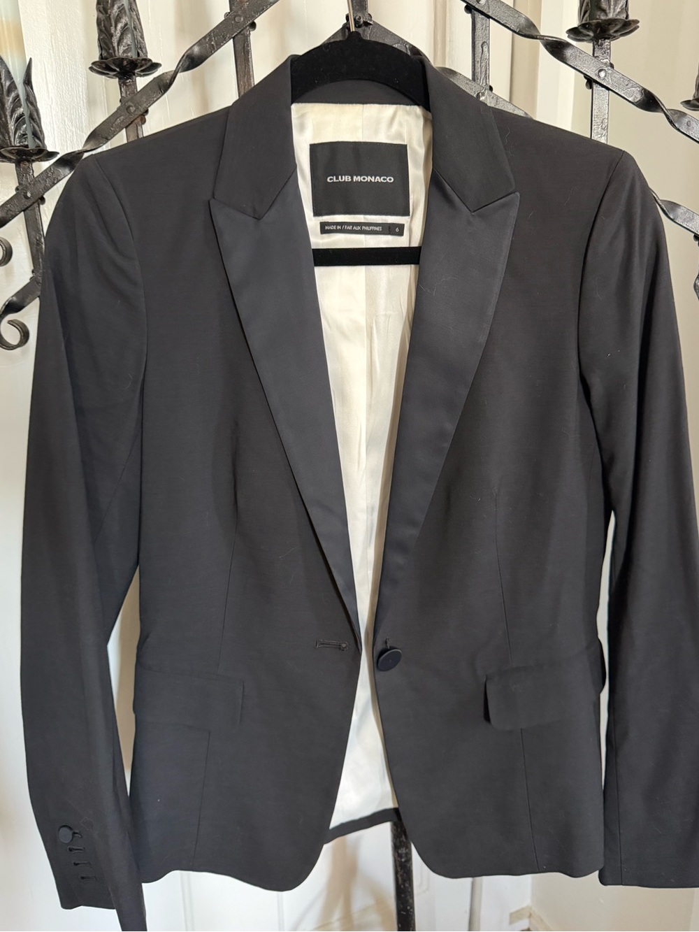 Club Monaco tailored cut, tuxedo blazer